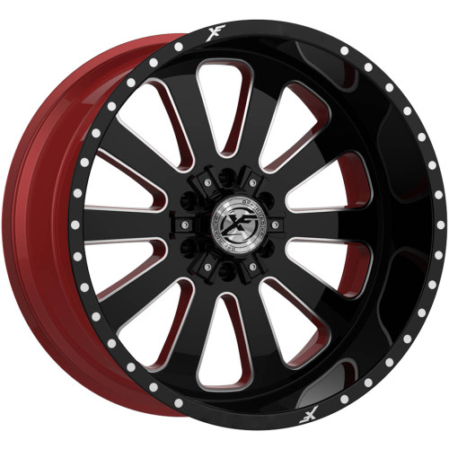 XF Flow XFX-302 24x14 Black Red Wheel XF Flow XFX-302 5x5 5x5.5 -76 XFX-N-302241451271397-76GBRWMW