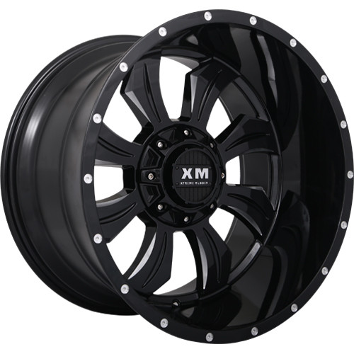 Xtreme Mudder XM-323 22x12 Black Milled Wheel Xtreme Mudder XM-323 5x5.5 5x150 -44 XM32322125139515044110BM