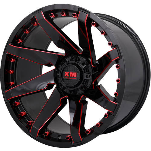 Xtreme Mudder XM-301 22x12 Black Red Wheel Xtreme Mudder XM-301 6x135 6x5.5 -44 XM30122126135613944108GBRM