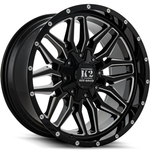 K2 Offroad Rage 20x10 Black Milled Wheel K2 Offroad Rage 6x135 6x5.5 -12 K162010655135-12GBML