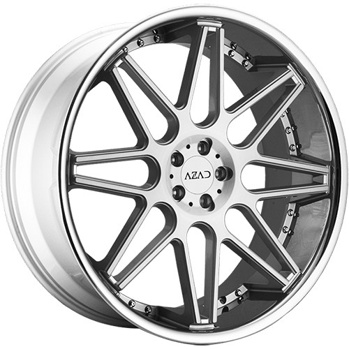 Azad AZ77 24x10 Brushed Chrome Wheel Azad AZ77 5x115  20 AZ7724105115+20BR/SSL