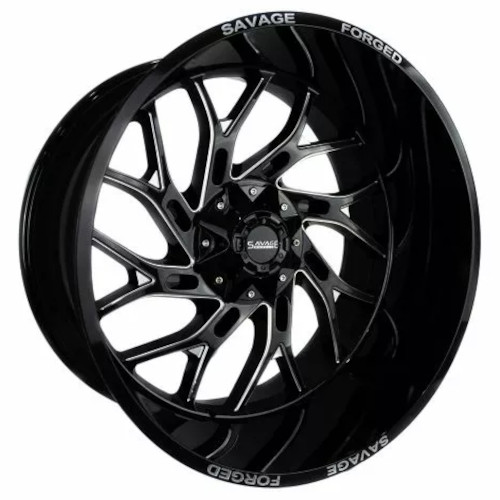 Savage Flow Forged SA873 24x14 Black Milled Wheel Savage Flow Forged SA873 6x135 6x5.5 -76 873-27-61-M