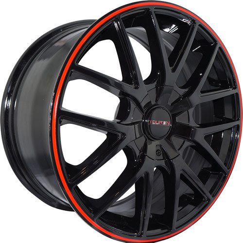 Touren TR60 16x7 Black Red Touren TR60 Rim 5x100 & 5x114.3 +42 Offset 3260-6703BR 3260-6703BR