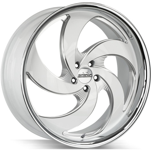 Strada Retro 5 22x9 White Milled Wheel Strada Retro 5 5x115  15 C05251515WMLSS