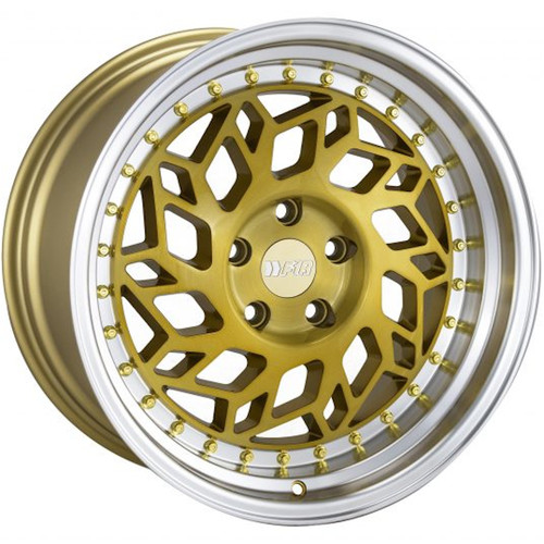 F1R R32 18x8.5 Gold Polished Wheel F1R R32 5x112 40 R3218855112GDP40