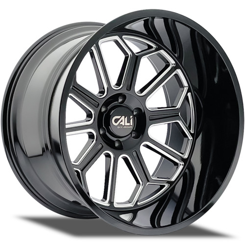 Cali Offroad Auburn 22x12 Black Milled Wheel Cali Offroad Auburn 9117 8x6.5  -51 9117-22281BM