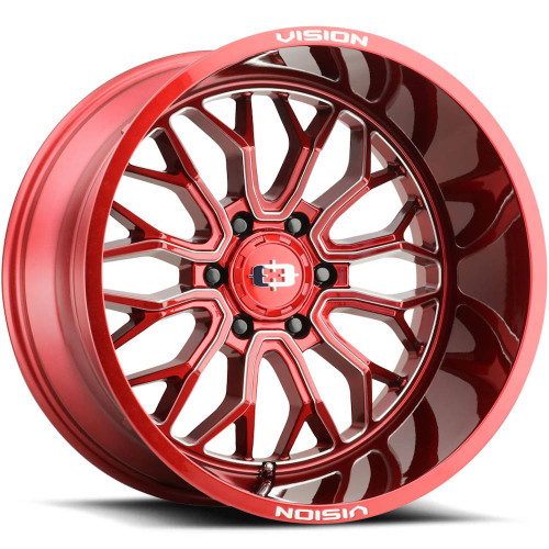 Vision Riot 20x12 Red Milled Wheel Vision Riot 402 6x5.5 -51 402-20283RTMS-51