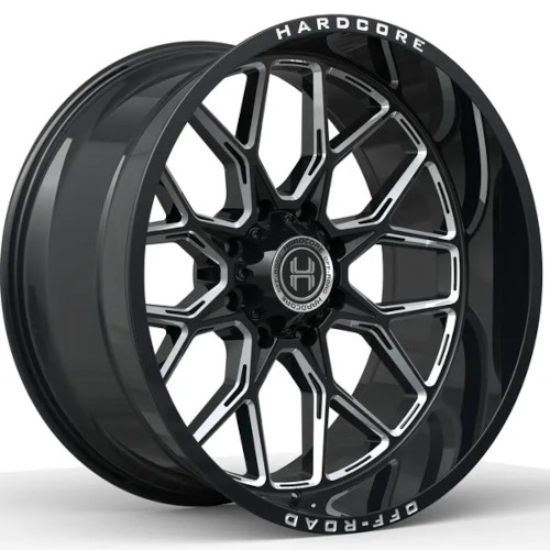 Hardcore Offroad HC104 22x12 Black Milled Wheel Hardcore Offroad HC104 Widow 8x180  -44 HC10422128180GBM-44