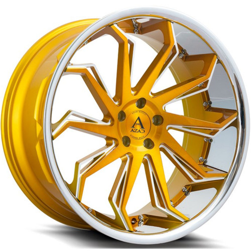 Azad AZ1101 22x10.5 Gold Wheel Azad AZ1101 5x4.5  40 AZ1101221055114+40BRGOLD/SSL