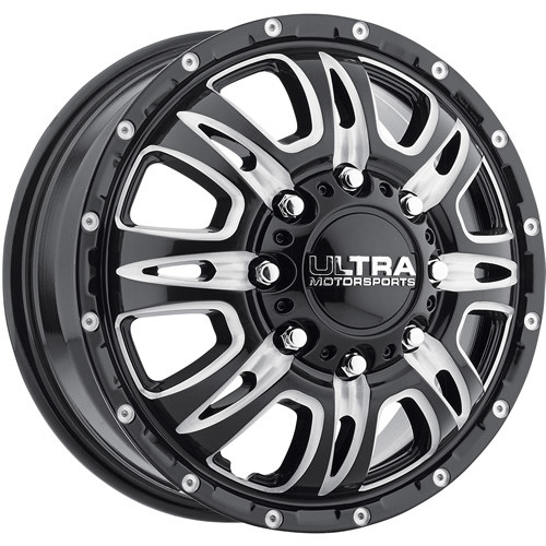 Ultra Predator Dually 17x6.5 Black Milled Wheel Ultra Predator Dually 49 8x6.5 129 049-7681FBM