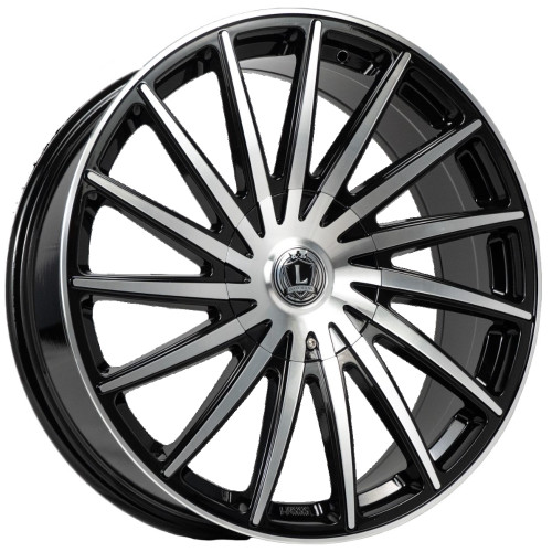 Luxxx Alloys LUX40V 22x9 Machined Black Wheel Luxxx Alloys LUX40V 5x5 5x5.5 13 LUX40V22951271397+13D-A2