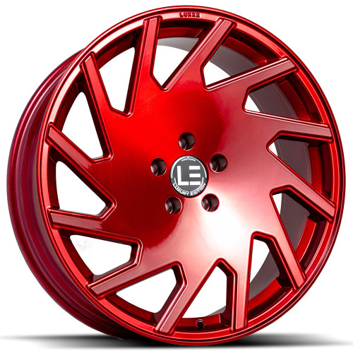 Luxxx Alloys LUXLE11 20x8.5 Silver Red Wheel Luxxx Alloys LUXLE11 5x4.5  30 LUXLE11208551143+30B-RF20