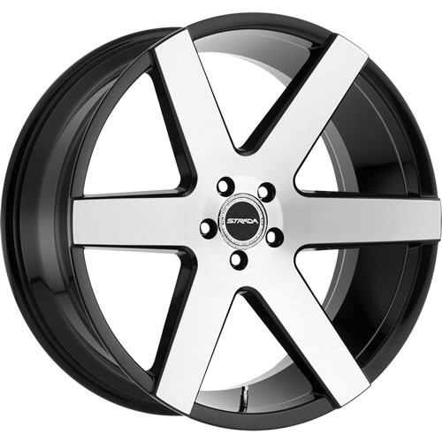 Strada Coda 22x9.5 Machined Black Wheel Strada Coda 5x5 25 S60252725GBM