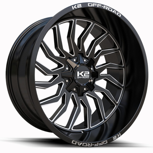 K2 Offroad Monarch 22x12 Black Milled Wheel K2 Offroad Monarch K21 6x135 6x5.5 -44 K212212655135-44GBML