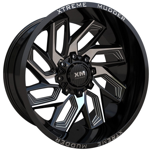 Xtreme Mudder XM-343 20x10 Black Milled Wheel Xtreme Mudder XM-343 8x180  -18 XM3432010818018125BM