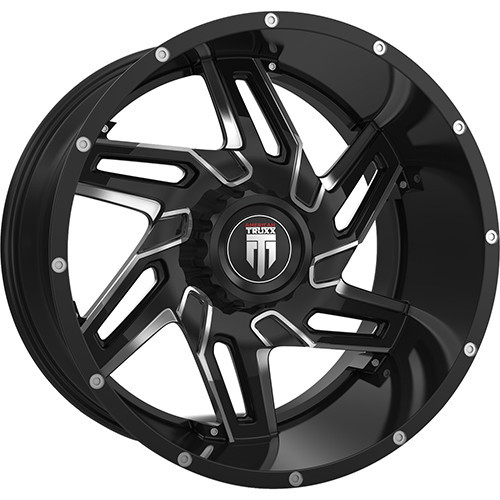 American Truxx Spurs 24x14 Black Milled Wheel American Truxx Spurs AT186 6x135 -76 AT186-24436M-76