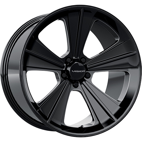 Vision Missile 20x11 Black Milled Wheel Vision Missile V327 5x120 40 V327-20112GBMS40