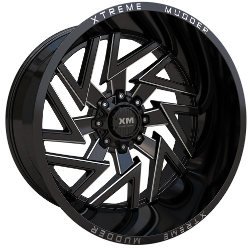 Xtreme Mudder XM-340 24x14 Black Milled Wheel Xtreme Mudder XM-340 8x170  -76 XM3402414817076125BM