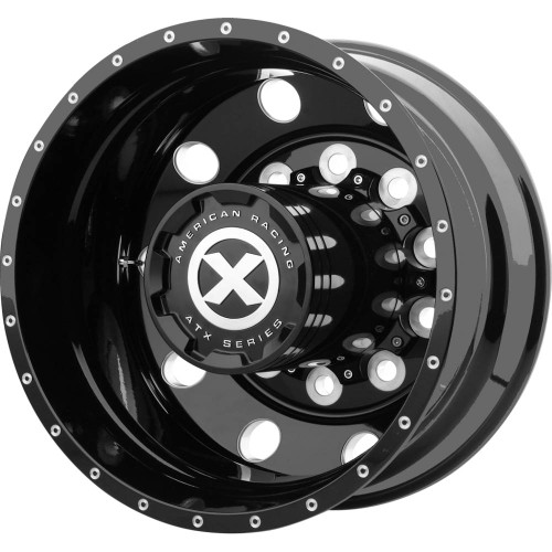 American Racing ATX AO405 24.5x8.25 Black Milled Wheel American Racing ATX AO405 Trex 10x11.25 -168 AO40524510302H