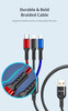 Awei CL-971, 120CM, 2.4A, 3 in 1 USB Fast Multi Charging Cable For Type C, Lightning And Micro
