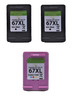 Compatible Combo Pack HP 67XL Two Black & one Tricolor Ink Cartridge - Eco Ink Ink Cartridge