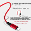 Multi fast charging cable with 3in1 connectors, Lighting / Micro / Type C Red Color Mobile Accessories