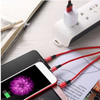 Multi fast charging cable with 3in1 connectors, Lighting / Micro / Type C Red Color Mobile Accessories