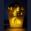 Ramadan Eid Wooden LED Lantern for Home Table Decoration