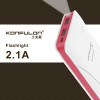 Konfulon Ultra-Thin Pink Color Portable Power Bank 10000mah Daul USB LED Mobile External Battery Mobile Accessories