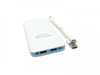 Konfulon Ultra-Thin Blue Color Portable Power Bank 10000mah Daul USB LED Mobile External Battery