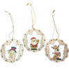 Christmas Tree Wooden Hanging Danglers, 3Pcs/Set, Design #2