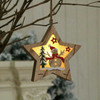 LED Christmas Tree Wooden Light Box Dangler, Design #2 Star Snowman