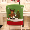 3D Plush Christmas Chair Covers & Dinner Table Decoration 18.8" x22.8" (50cm X 60cm) Stretch and Washable, Set Of 3 Pcs (Santa + Snowman +Reindeer)