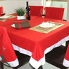 Christmas Dining Table Decorative Set, One Table Cover With 6 Pcs 3D Plush Christmas Chair Covers