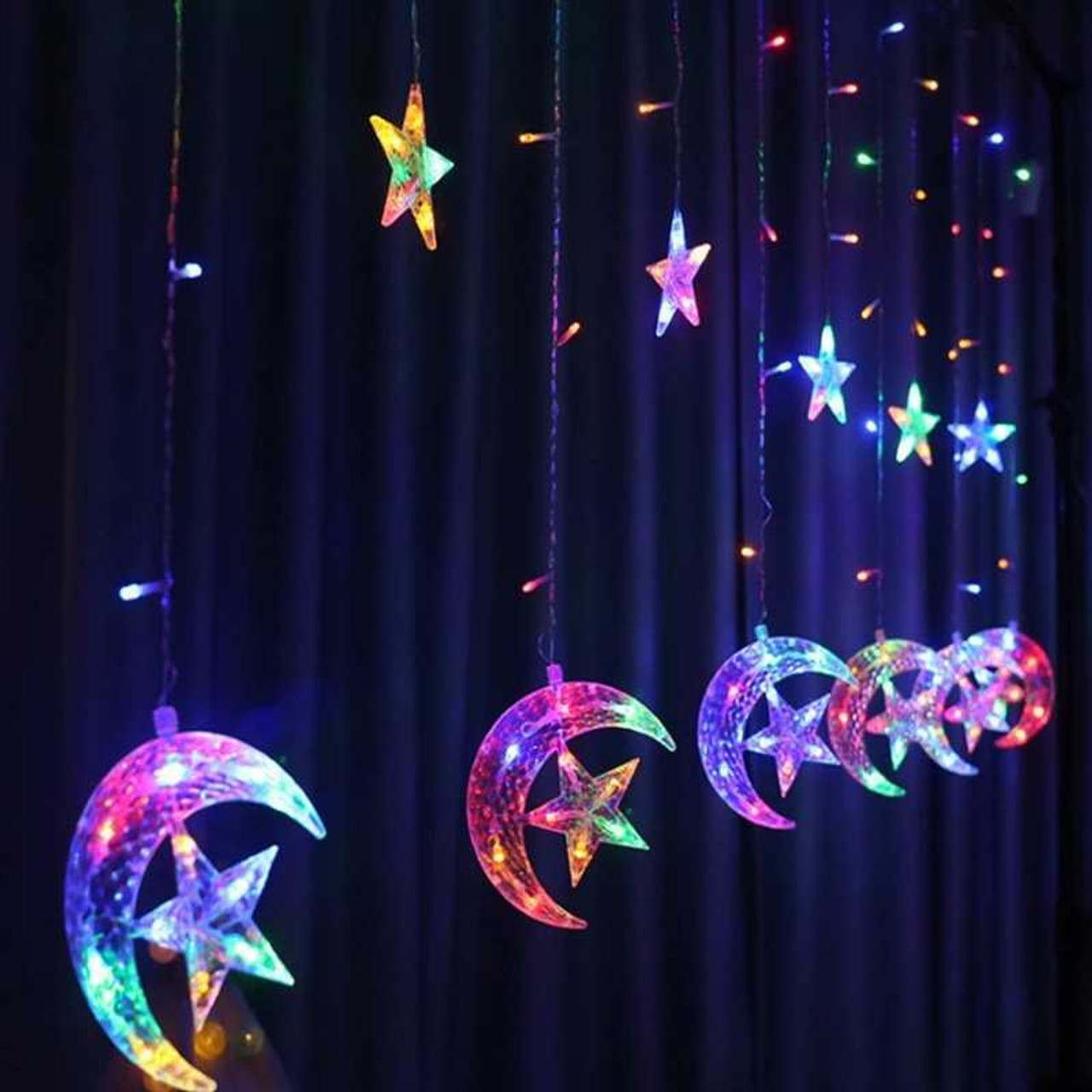 Star Curtain Lights - Blue Lights