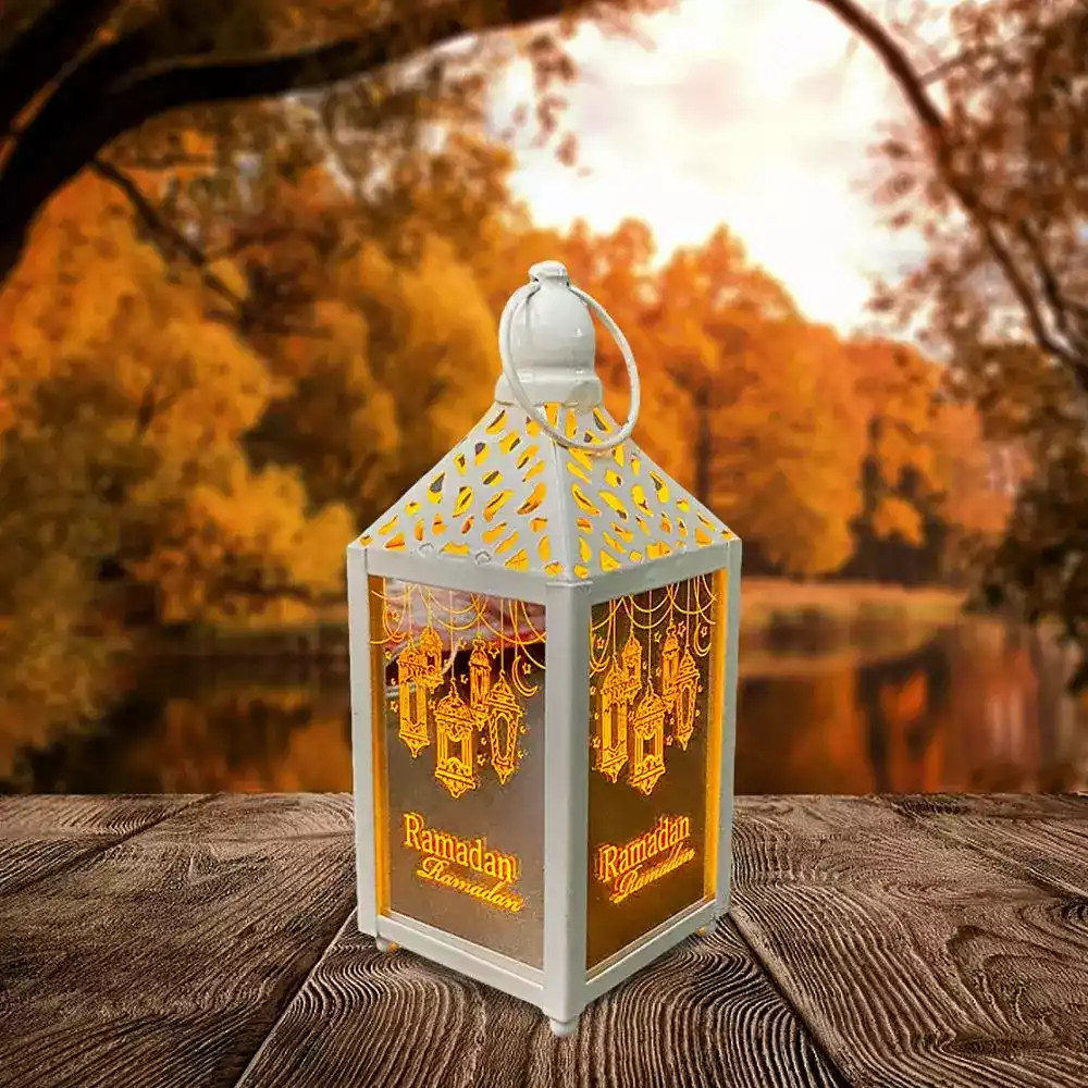 Lot De 2 Lanternes Ramadan Décoratives Eid Mubarak - Lampe Musulmane Festive Avec Lumière Chaude Pour Ambiance Magique