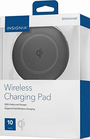 INSIGNIA - 10W Qi Certified Wireless Charging Pad for iPhone/Android With Cable And Charger