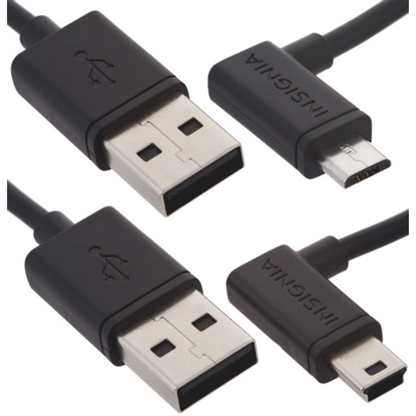 INSIGNIA 1.2m (4 ft.) GPS Cable Kit / Mini USB & Micro USB Cable  - Black