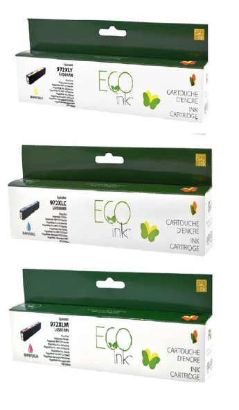 Compatible Set Pack HP 972 XL Tri Color Ink Cartridge - Eco Ink Ink Cartridge