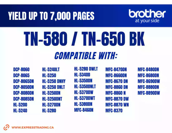 TN580 toner compatible