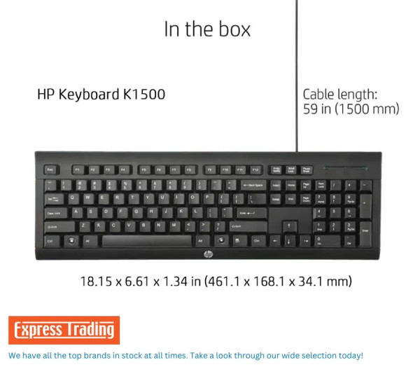 HP K1500 Black Wired USB Keyboard