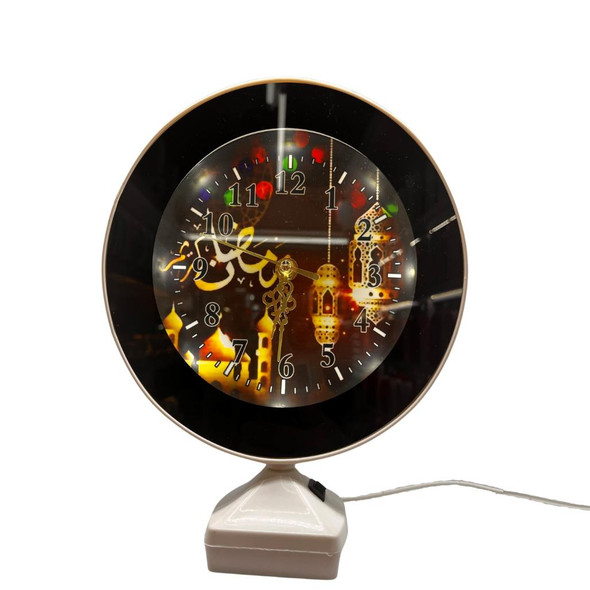 Stylish table clock blending tradition and modernity, perfect for Muslim households in Ramadan.