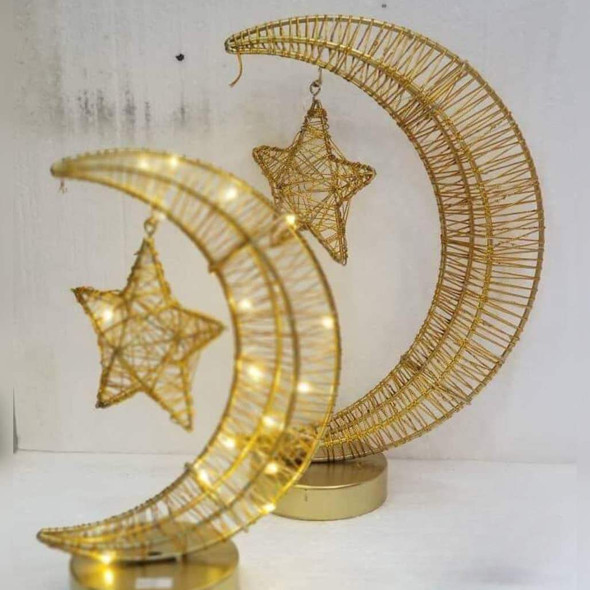 A golden crescent moon with a star on top, illuminating your Ramadan nights with a captivating glow.