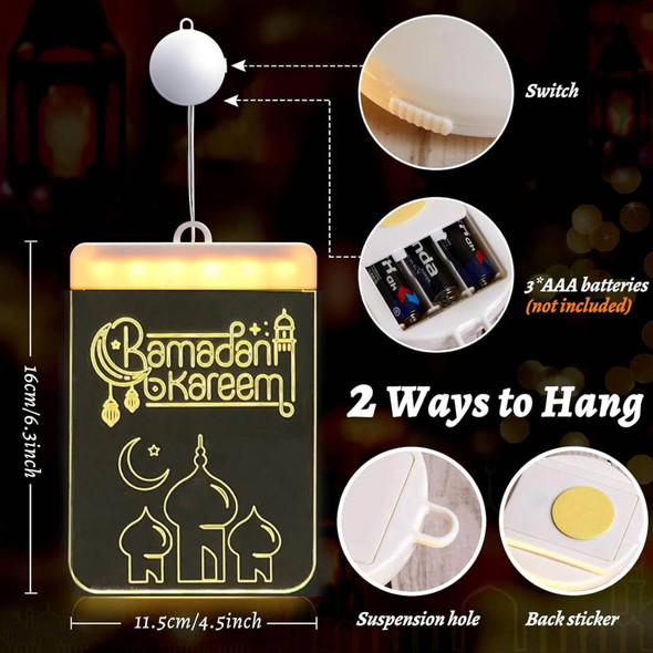 Ramadan Hanging Light Battery Operated Decoration Lamp 3D Acrylic