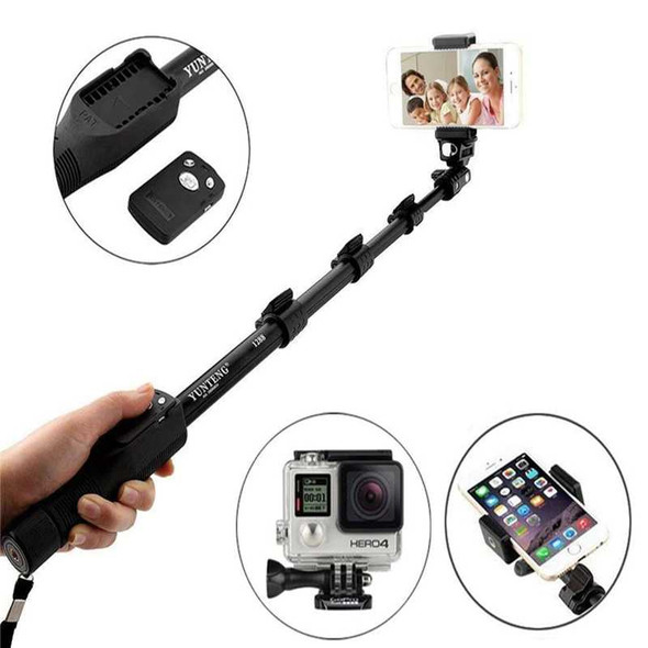 Bluetooth Selfie Stick for cellphones, GoPro and SLR cameras, 4 way extension upto 125CM, with detachable remote Photography Accessories