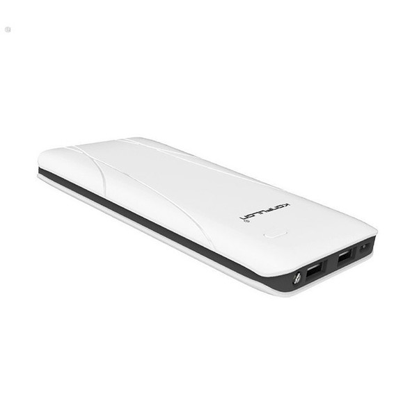 Konfulon Ultra-Thin Black Color Portable Power Bank 10000mah Daul USB LED Mobile External Battery