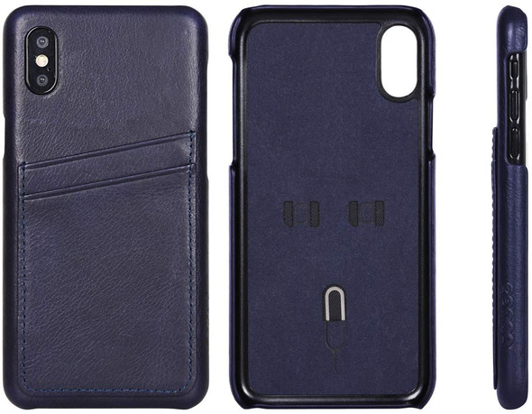 Tingz iPhone (XS) Leather Case + 1.2m Lightning Cable Bundle Navy Blue