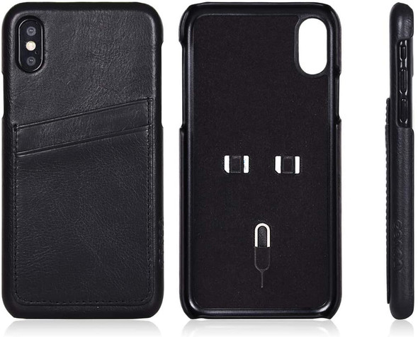 Tingz iPhone (XS) Leather Case + 1.2m Lightning Cable Bundle Black