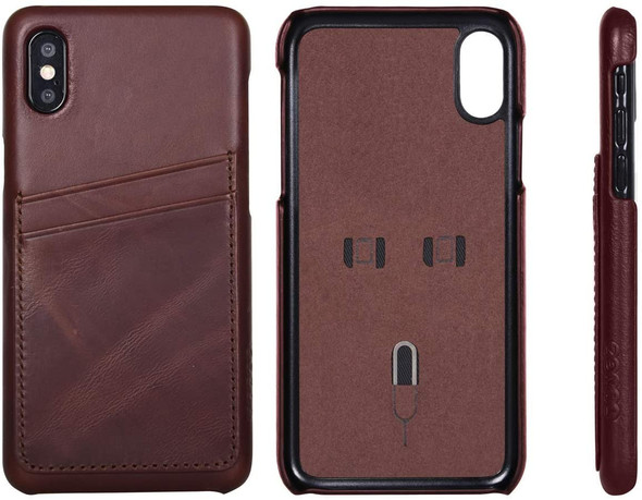 Tingz iPhone (XS) Leather Case + 1.2m Lightning Cable Bundle Brown