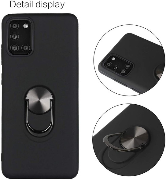 Samsung Galaxy A31 Ring Holder Case & Kickstand Magnetic Phone Case 2 in 1 Cover Black Color